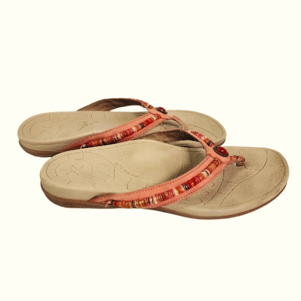 Aetrex Hazel Coral Orthotic thong Flip Flop Sandals Size US 9-9.5, EUR 40